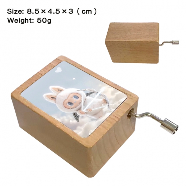Labubu Anime printed wooden music box music box music box Christmas gift 8.5x4.5x3cm