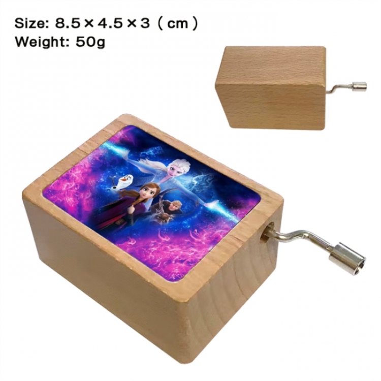Frozen Anime printed wooden music box music box music box Christmas gift 8.5x4.5x3cm