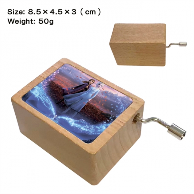 Frozen Anime printed wooden music box music box music box Christmas gift 8.5x4.5x3cm
