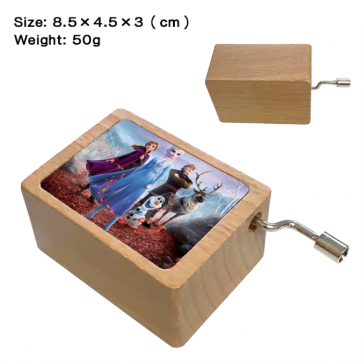 Frozen Anime printed wooden music box music box music box Christmas gift 8.5x4.5x3cm