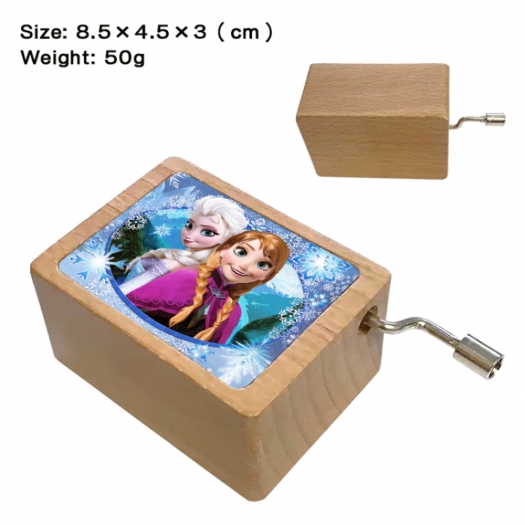 Frozen Anime printed wooden music box music box music box Christmas gift 8.5x4.5x3cm