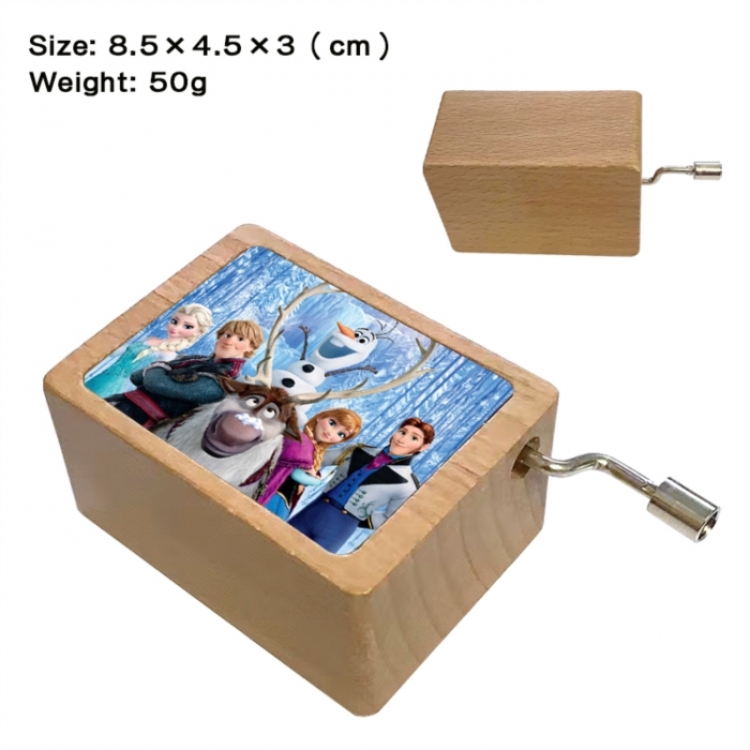 Frozen Anime printed wooden music box music box music box Christmas gift 8.5x4.5x3cm
