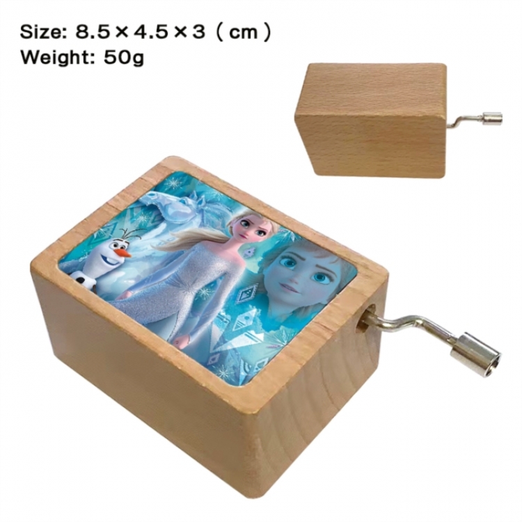 Frozen Anime printed wooden music box music box music box Christmas gift 8.5x4.5x3cm