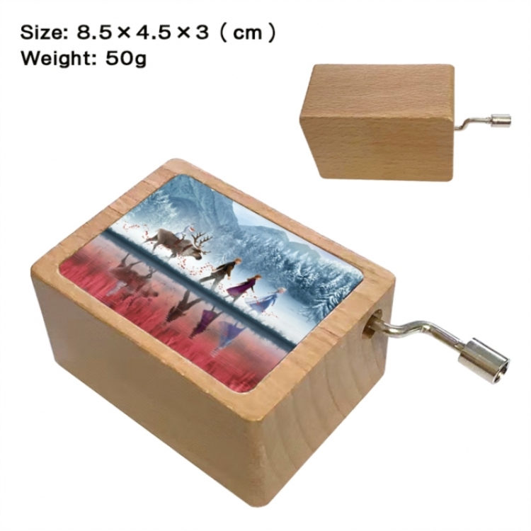 Frozen Anime printed wooden music box music box music box Christmas gift 8.5x4.5x3cm