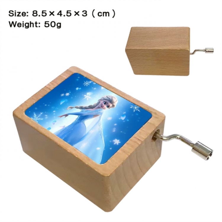 Frozen Anime printed wooden music box music box music box Christmas gift 8.5x4.5x3cm