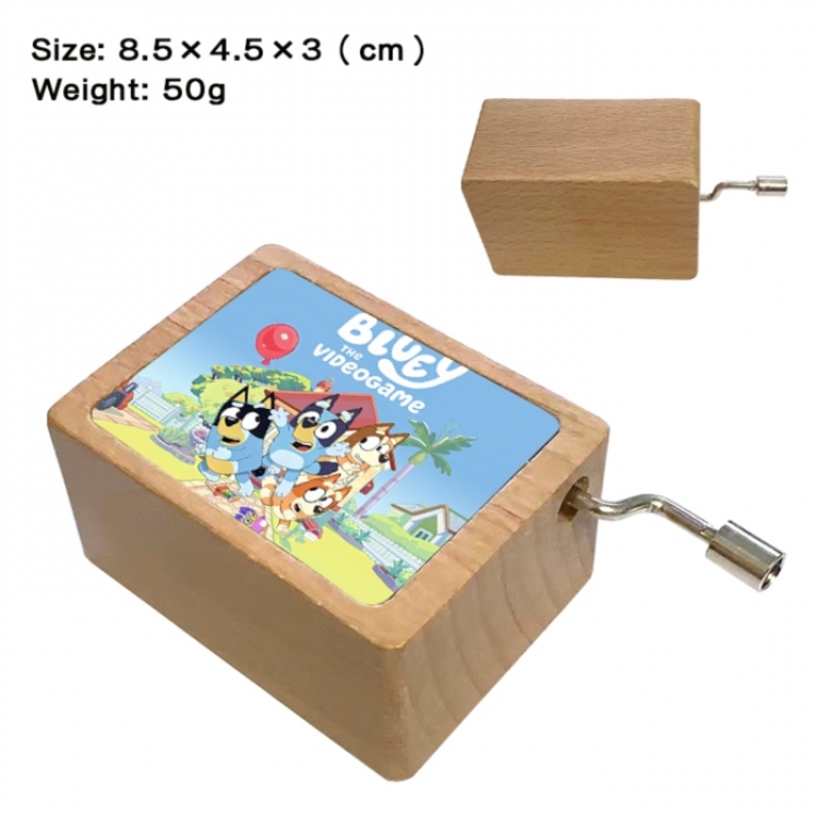 Bluey Anime printed wooden music box music box music box Christmas gift 8.5x4.5x3cm