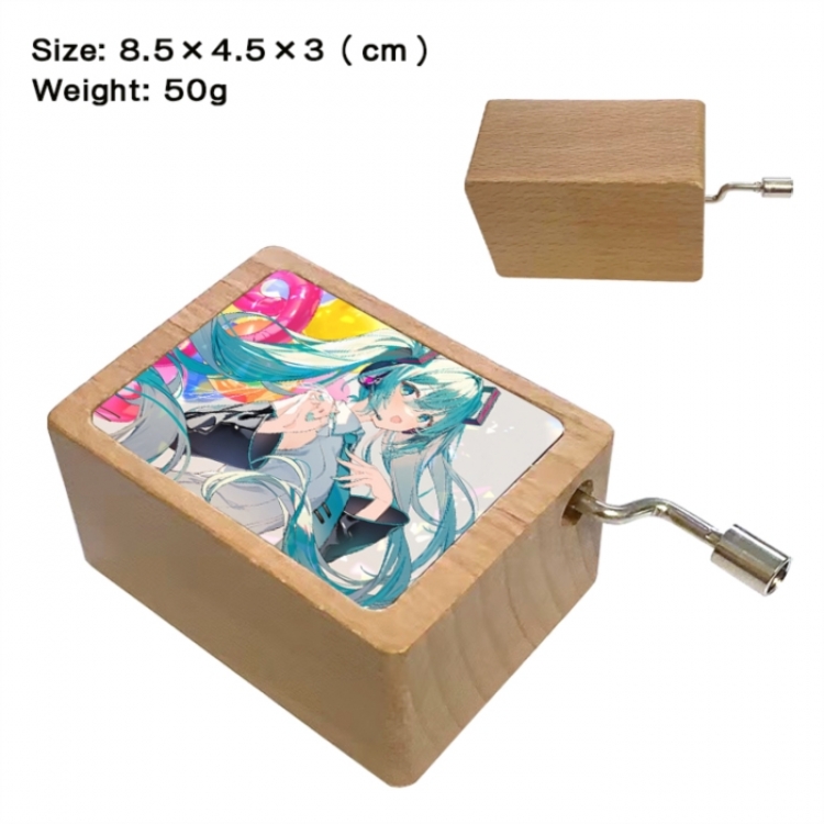 Hatsune Miku Anime printed wooden music box music box music box Christmas gift 8.5x4.5x3cm