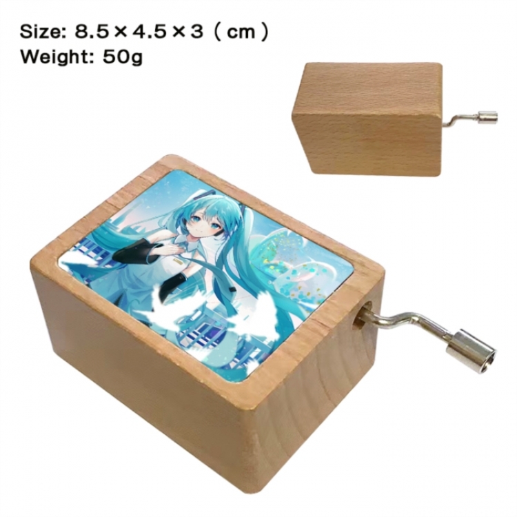 Hatsune Miku Anime printed wooden music box music box music box Christmas gift 8.5x4.5x3cm