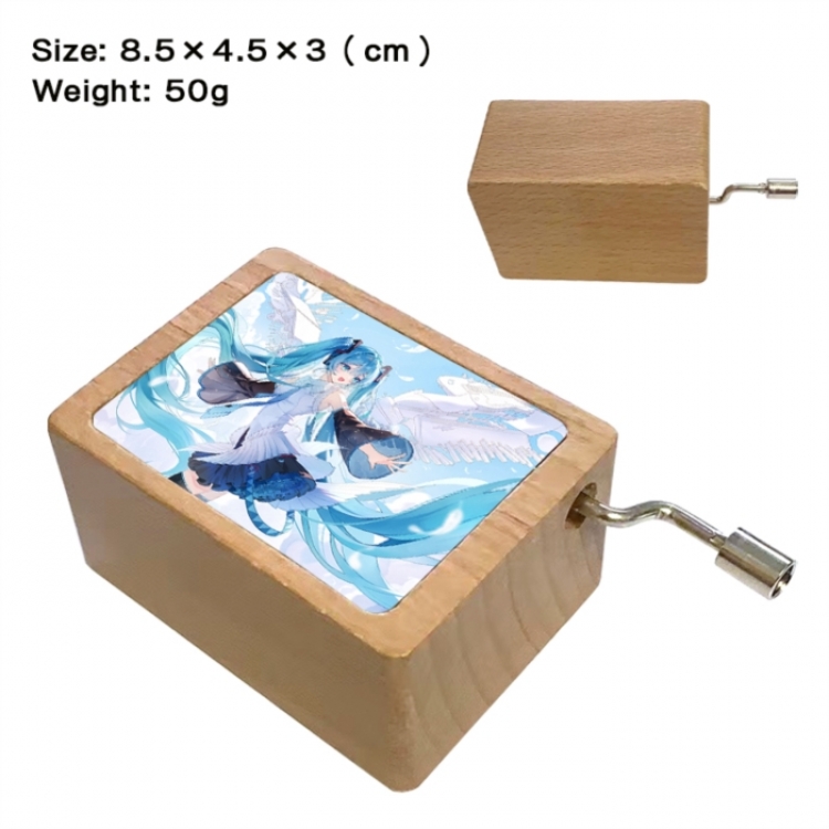Hatsune Miku Anime printed wooden music box music box music box Christmas gift 8.5x4.5x3cm