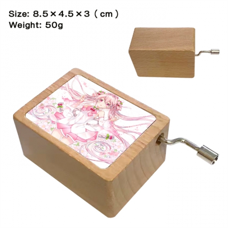 Hatsune Miku Anime printed wooden music box music box music box Christmas gift 8.5x4.5x3cm