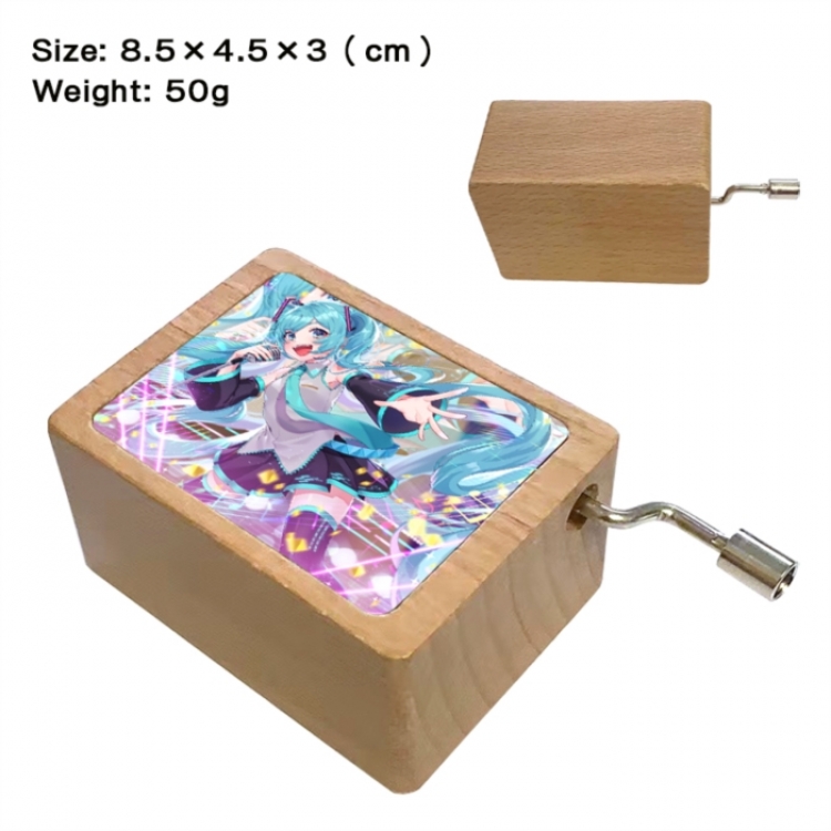 Hatsune Miku Anime printed wooden music box music box music box Christmas gift 8.5x4.5x3cm
