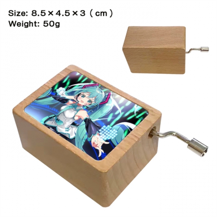 Hatsune Miku Anime printed wooden music box music box music box Christmas gift 8.5x4.5x3cm