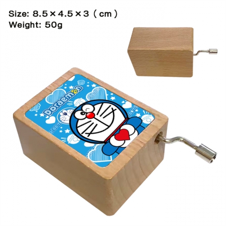 Doraemon Anime printed wooden music box music box music box Christmas gift 8.5x4.5x3cm