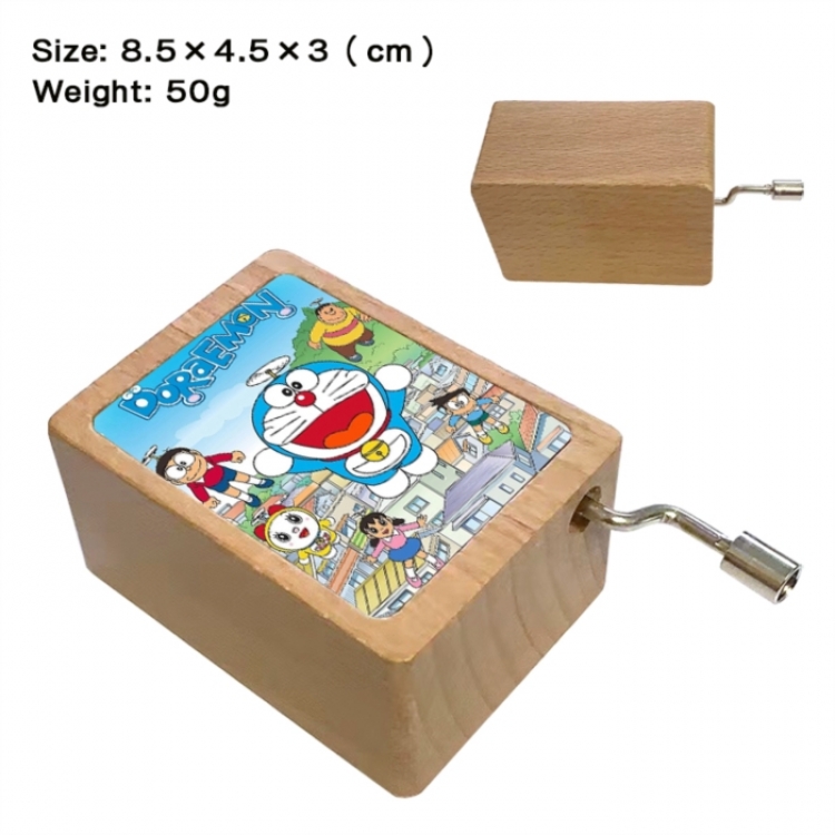 Doraemon Anime printed wooden music box music box music box Christmas gift 8.5x4.5x3cm