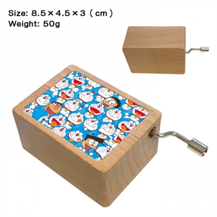 Doraemon Anime printed wooden music box music box music box Christmas gift 8.5x4.5x3cm