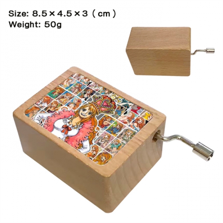 One Piece Anime printed wooden music box music box music box Christmas gift 8.5x4.5x3cm