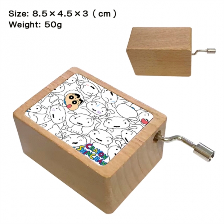 CrayonShin Anime printed wooden music box music box music box Christmas gift 8.5x4.5x3cm