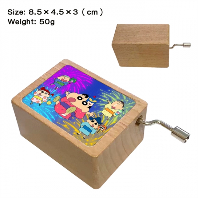 CrayonShin Anime printed wooden music box music box music box Christmas gift 8.5x4.5x3cm