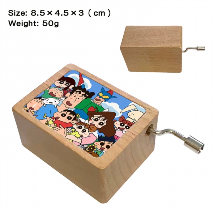 CrayonShin Anime printed wooden music box music box music box Christmas gift 8.5x4.5x3cm
