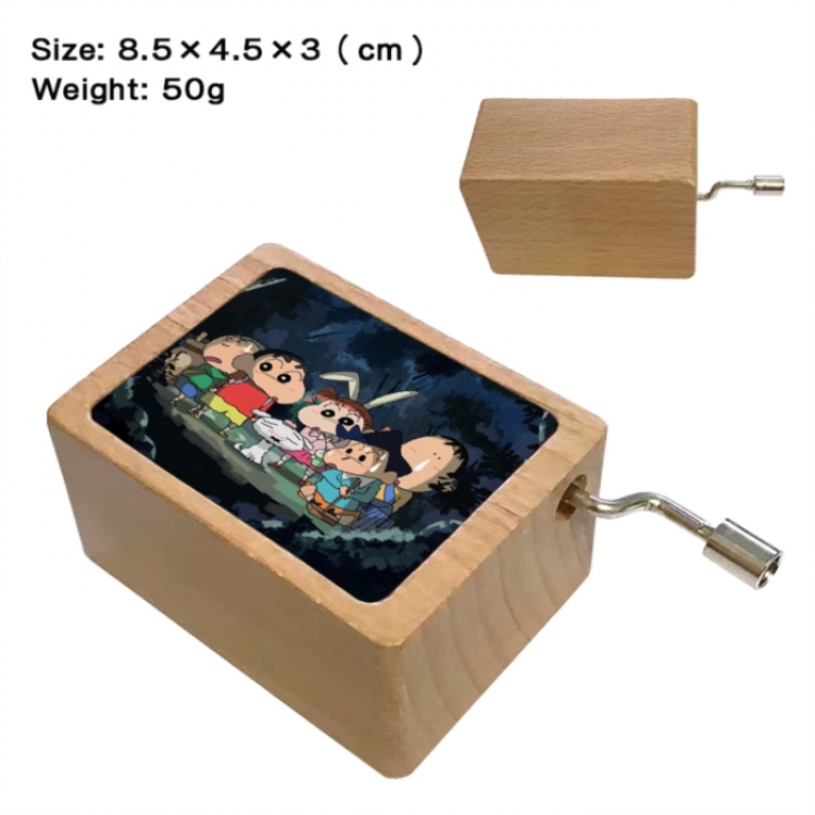 CrayonShin Anime printed wooden music box music box music box Christmas gift 8.5x4.5x3cm