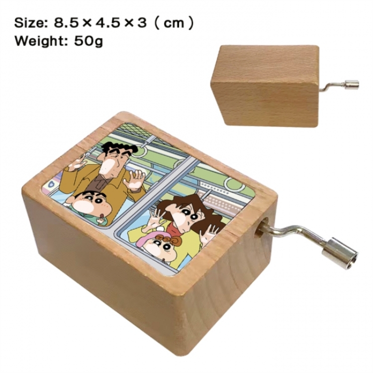 CrayonShin Anime printed wooden music box music box music box Christmas gift 8.5x4.5x3cm