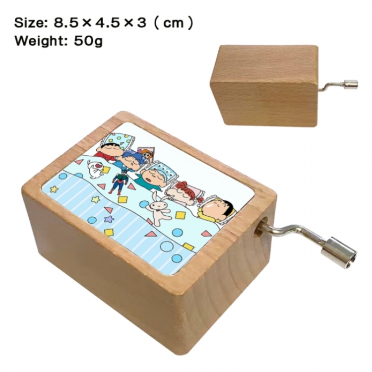 CrayonShin Anime printed wooden music box music box music box Christmas gift 8.5x4.5x3cm