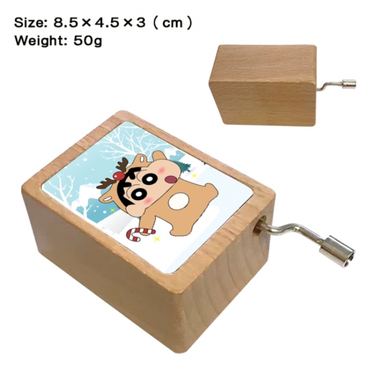CrayonShin Anime printed wooden music box music box music box Christmas gift 8.5x4.5x3cm