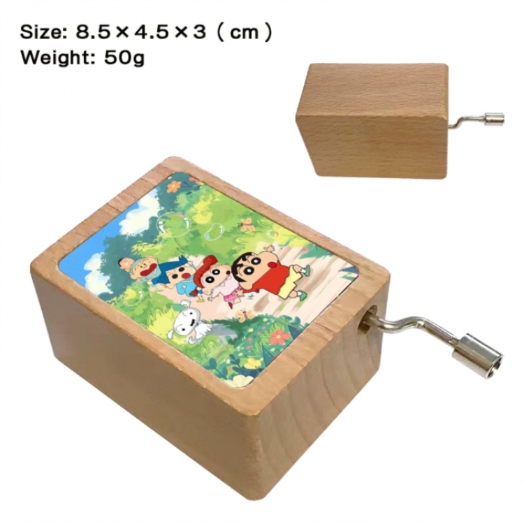 CrayonShin Anime printed wooden music box music box music box Christmas gift 8.5x4.5x3cm