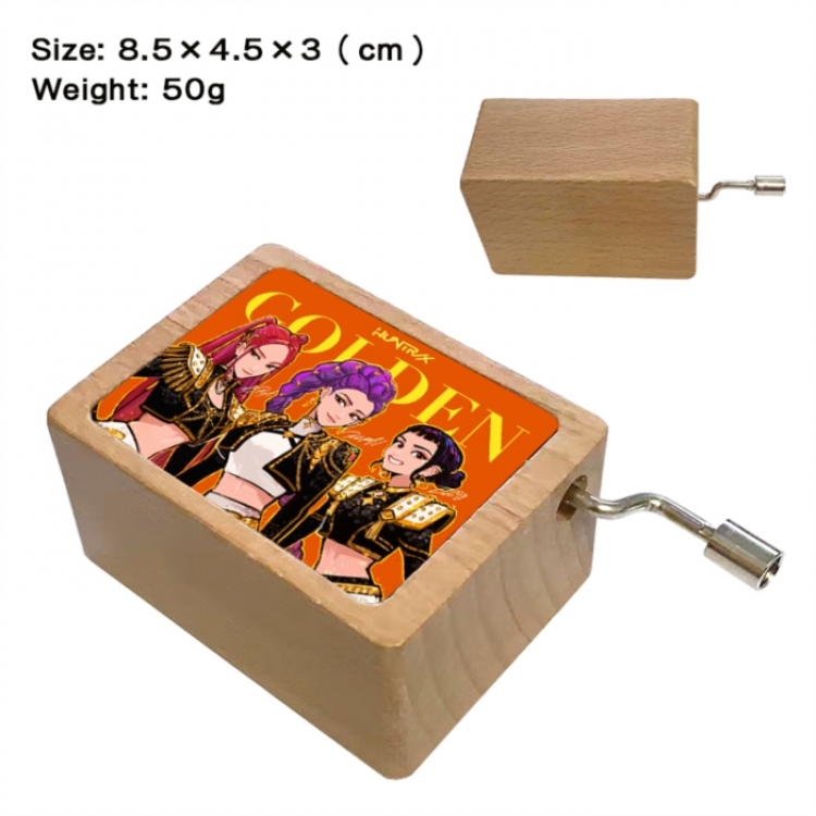 K-Pop Demon Hunters Anime printed wooden music box music box music box Christmas gift 8.5x4.5x3cm