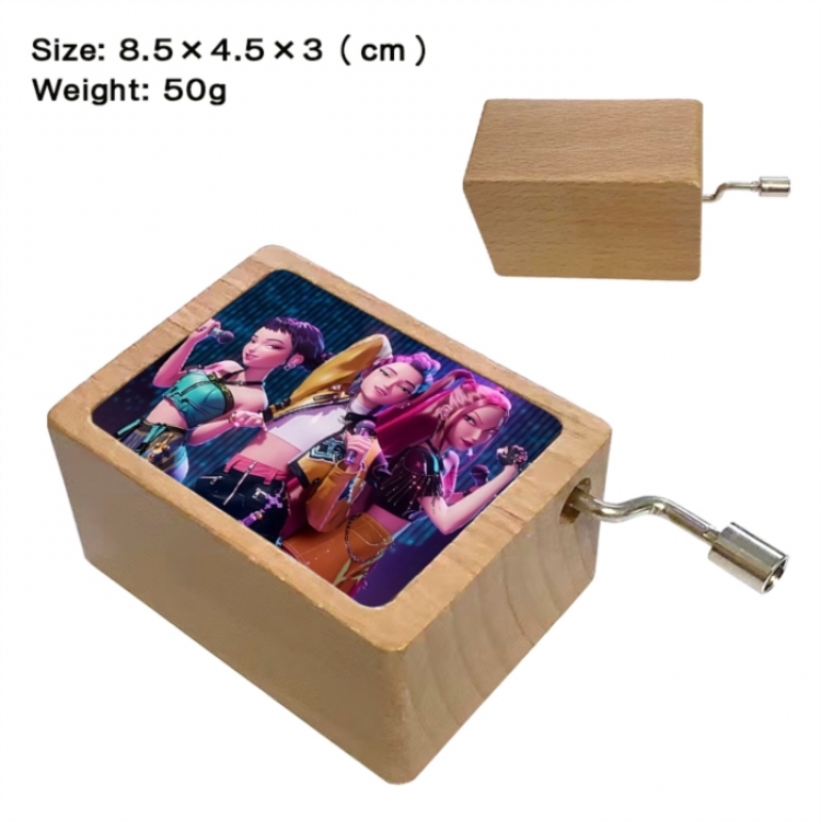 K-Pop Demon Hunters Anime printed wooden music box music box music box Christmas gift 8.5x4.5x3cm