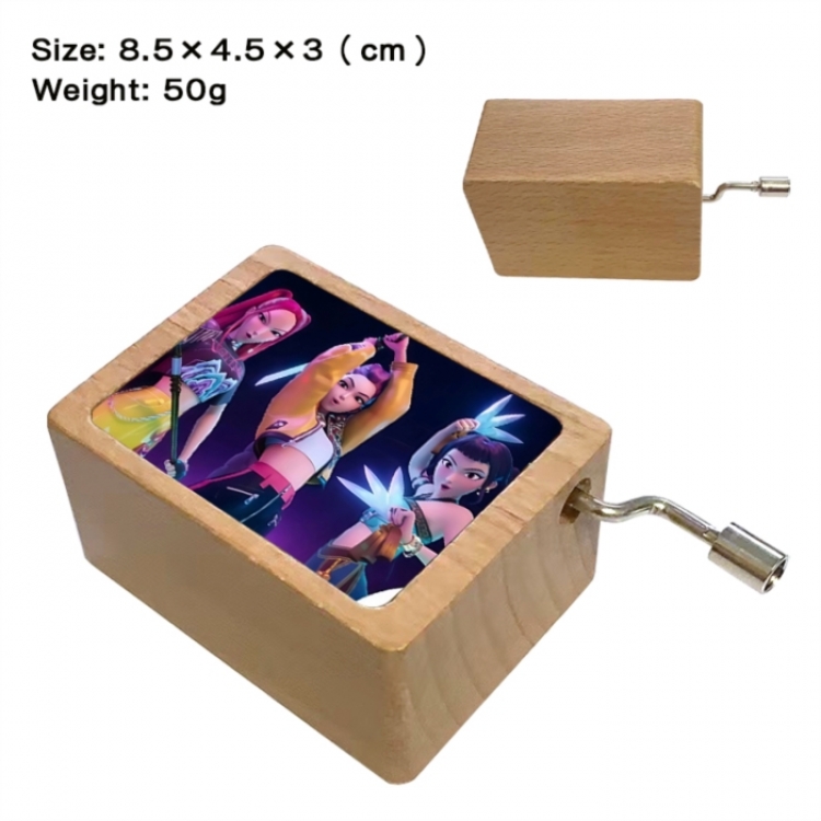 K-Pop Demon Hunters Anime printed wooden music box music box music box Christmas gift 8.5x4.5x3cm
