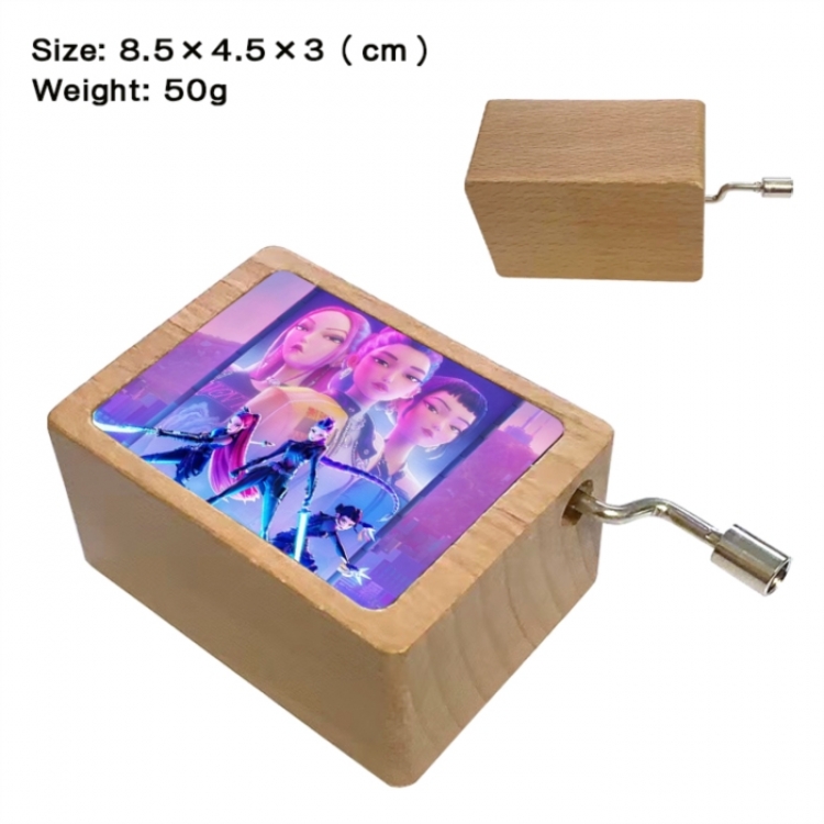 K-Pop Demon Hunters Anime printed wooden music box music box music box Christmas gift 8.5x4.5x3cm