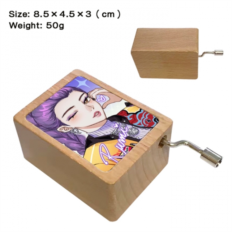 K-Pop Demon Hunters Anime printed wooden music box music box music box Christmas gift 8.5x4.5x3cm