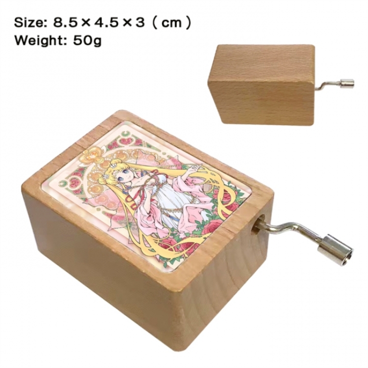 sailormoon Anime printed wooden music box music box music box Christmas gift 8.5x4.5x3cm