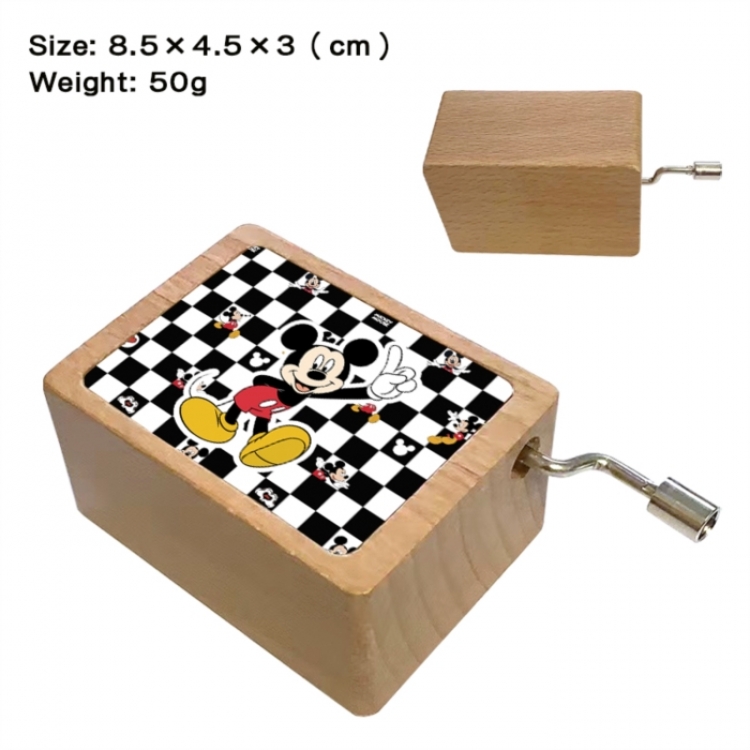 Mickey Anime printed wooden music box music box music box Christmas gift 8.5x4.5x3cm