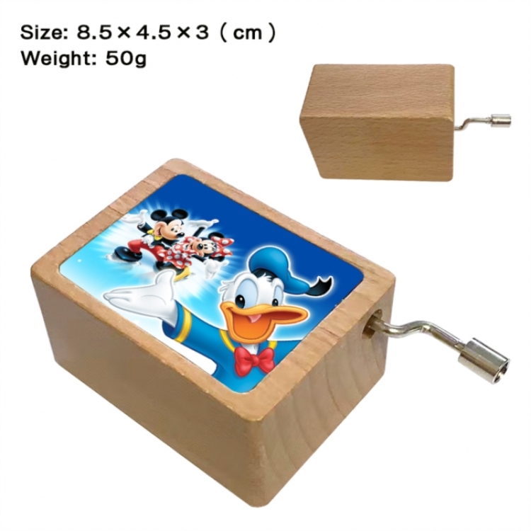 Mickey Anime printed wooden music box music box music box Christmas gift 8.5x4.5x3cm