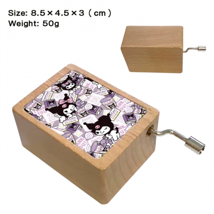 Sanrio Anime printed wooden music box music box music box Christmas gift 8.5x4.5x3cm