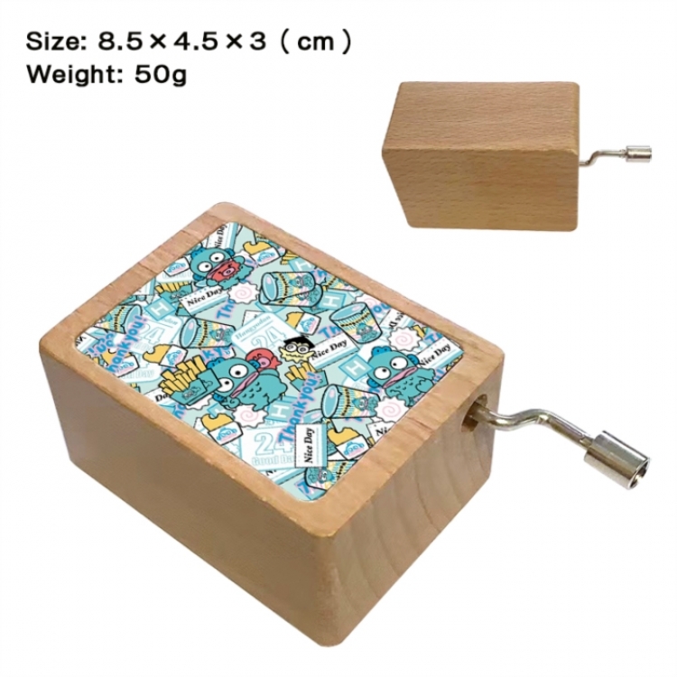 Sanrio Anime printed wooden music box music box music box Christmas gift 8.5x4.5x3cm
