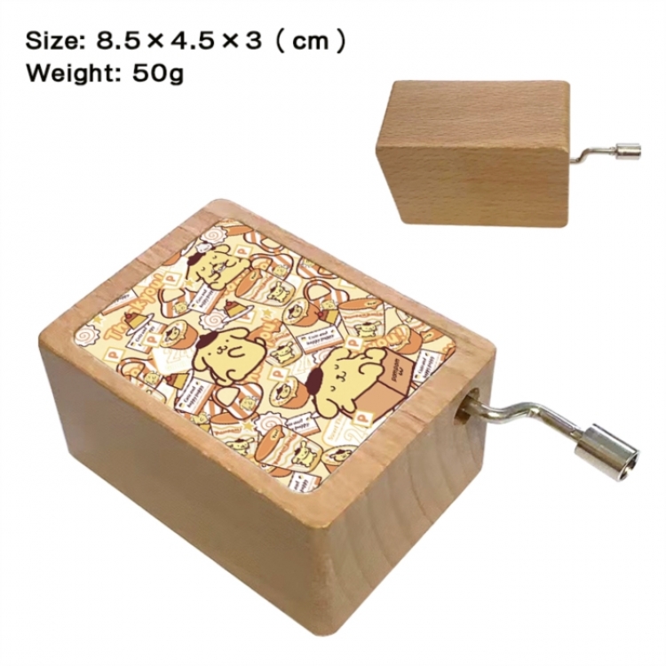 Sanrio Anime printed wooden music box music box music box Christmas gift 8.5x4.5x3cm