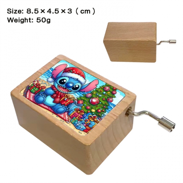 Lilo & Stitch Anime printed wooden music box music box music box Christmas gift 8.5x4.5x3cm