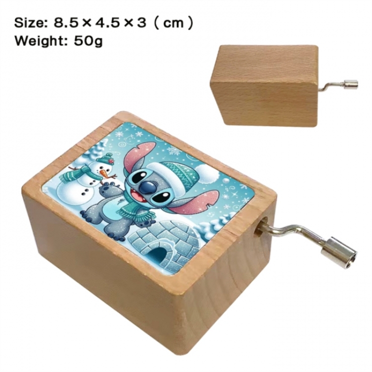 Lilo & Stitch Anime printed wooden music box music box music box Christmas gift 8.5x4.5x3cm