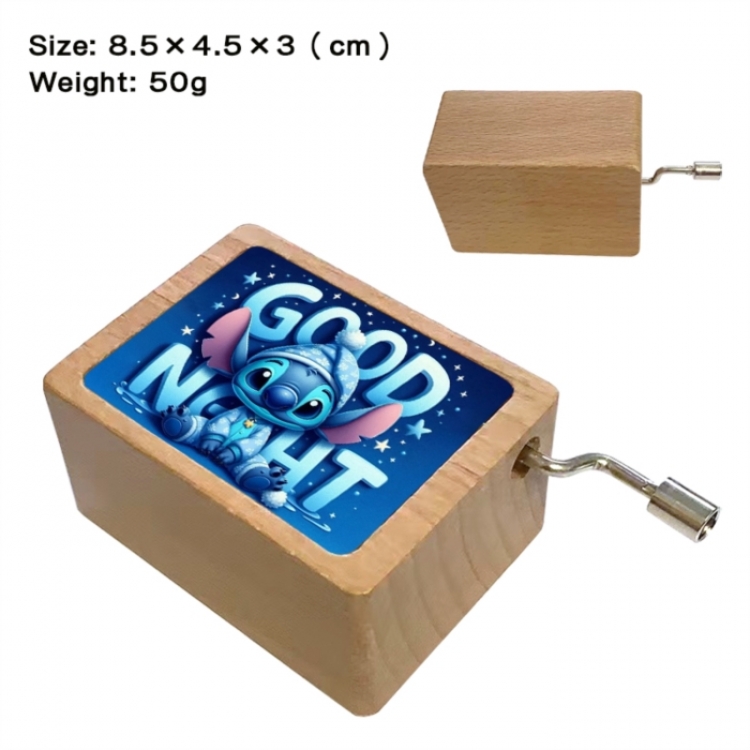 Lilo & Stitch Anime printed wooden music box music box music box Christmas gift 8.5x4.5x3cm
