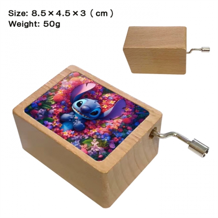 Lilo & Stitch Anime printed wooden music box music box music box Christmas gift 8.5x4.5x3cm