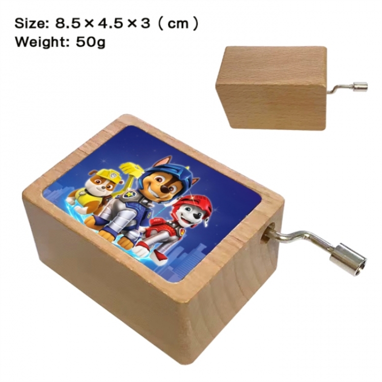 PAW Patrol Anime printed wooden music box music box music box Christmas gift 8.5x4.5x3cm