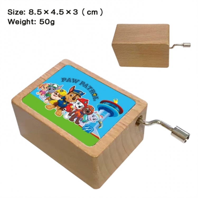 PAW Patrol Anime printed wooden music box music box music box Christmas gift 8.5x4.5x3cm