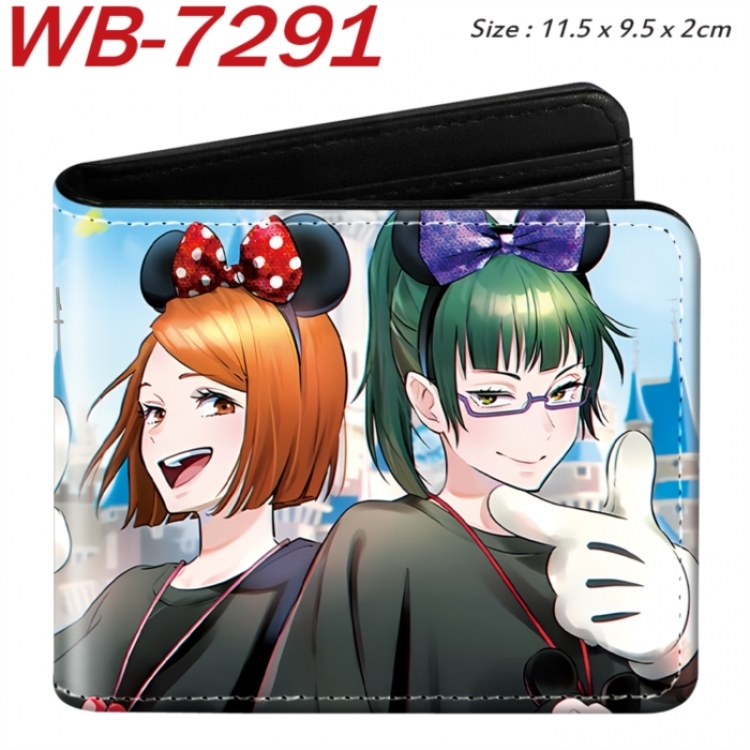 Jujutsu Kaisen Animation color PU leather half fold wallet 11.5X9X2CM