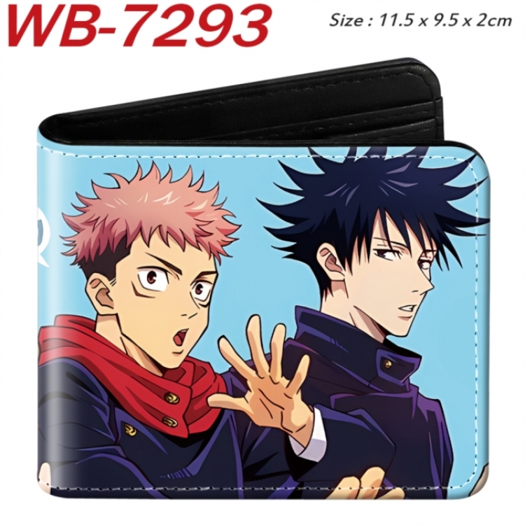 Jujutsu Kaisen Animation color PU leather half fold wallet 11.5X9X2CM