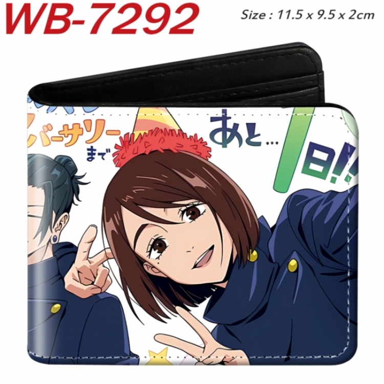 Jujutsu Kaisen Animation color PU leather half fold wallet 11.5X9X2CM