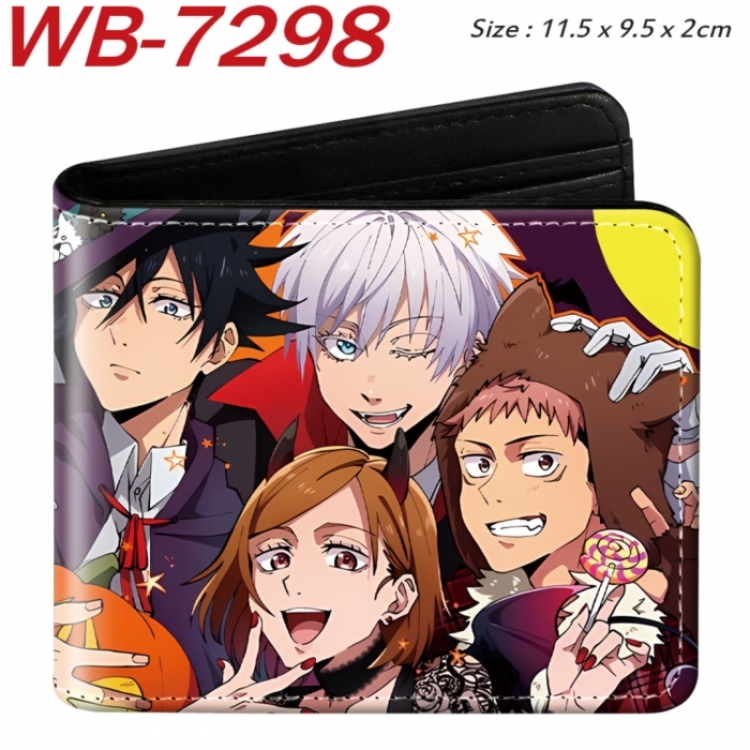 Jujutsu Kaisen Animation color PU leather half fold wallet 11.5X9X2CM