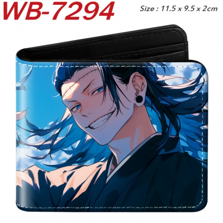 Jujutsu Kaisen Animation color PU leather half fold wallet 11.5X9X2CM